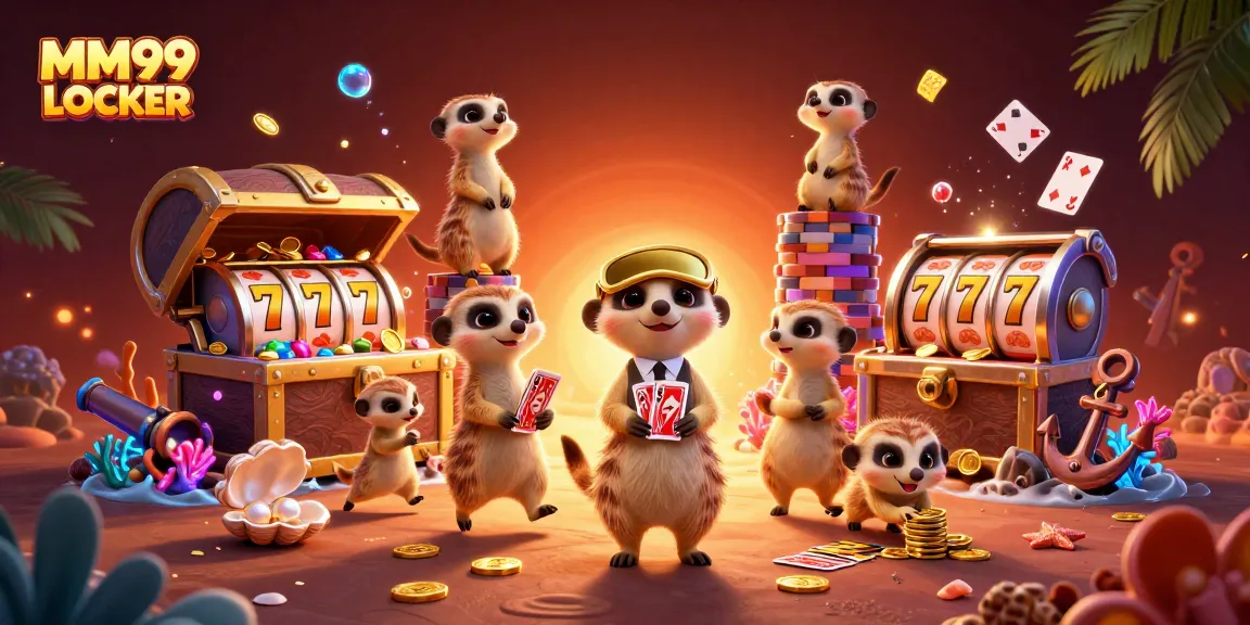 Engage in thrilling gameplay at MM99 LOCKER, where meerkats run a high-energy casino with vibrant slot machines.